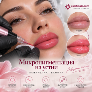 Перманентен грим на устни акварелна техника (гланц / червило)