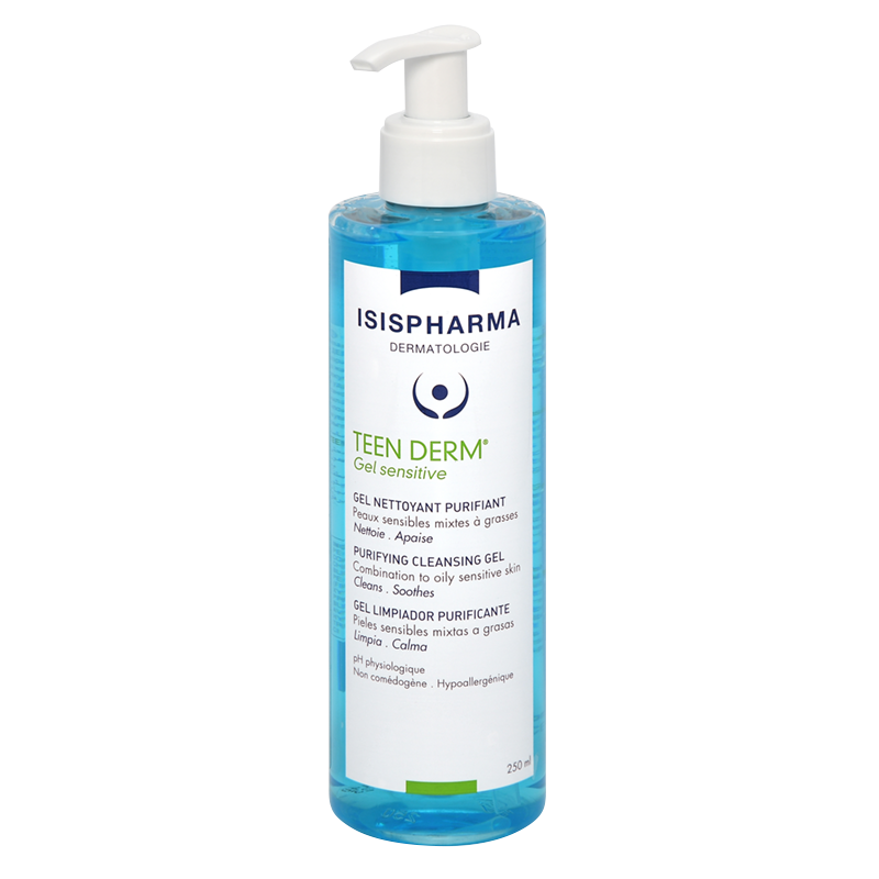 TEEN DERM gel sensitive 250 ml ( почистващ гел за мазна и възпалена кожа )
